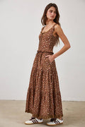 Floral Lace Trim Front Tie Top & Skirt Set by Boutique 23