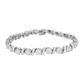 14K White Gold 5 1/4 cttw Diamond S-Link Floral Cluster Tennis Bracelet (I-J Clarity, SI2-I1 Color) - Size 7" by Bids.com