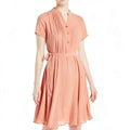 Nanette Lepore Belted Pintuck Three Button Front Dress, Size S by Vanessa Jane
