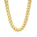 10.5mm 14k Yellow Gold Semi Solid Miami Cuban Chain by Bids.com