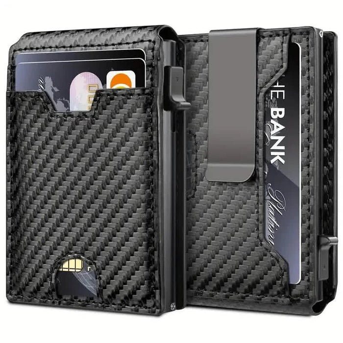 Minimalist Carbon Fiber Wallet for Men – Slim Bifold with Money Clip & RFID Protection by DailySale