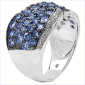 2.50 Carat Genuine Tanzanite & White Topaz .925 Sterling Silver Ring by Bids.com