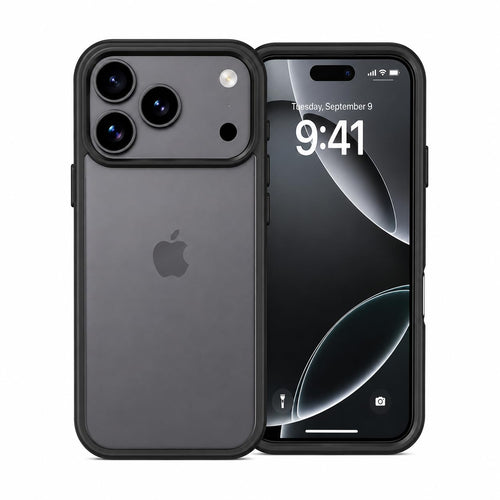 Translucent Matte Case for iPhone 17 Pro, Slim Shockproof Cover, 10FT Military Grade Drop Protection, Anti-Scratch Bumper, Black by Generic