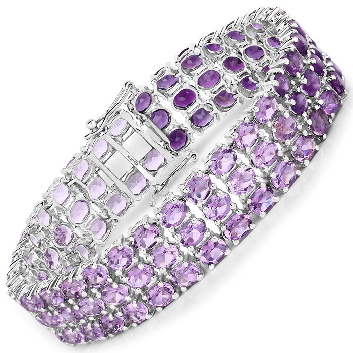 32.30 Carat Genuine Amethyst .925 Sterling Silver Bracelet by Bids.com