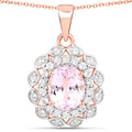 4.26 Carat Genuine Kunzite and White Topaz .925 Sterling Silver Pendant by Bids.com