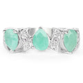1.87 Carat Genuine Emerald and White Topaz .925 Sterling Silver Ring by Bids.com