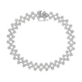 .925 Sterling Silver 1.0 cttw Miracle-Set Round Diamond "Zig Zag" Link Bracelet (I-J Color, I3 Clarity) -7.25 by Bids.com