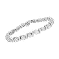 14K White Gold 5 1/4 cttw Diamond S-Link Floral Cluster Tennis Bracelet (I-J Clarity, SI2-I1 Color) - Size 7" by Bids.com