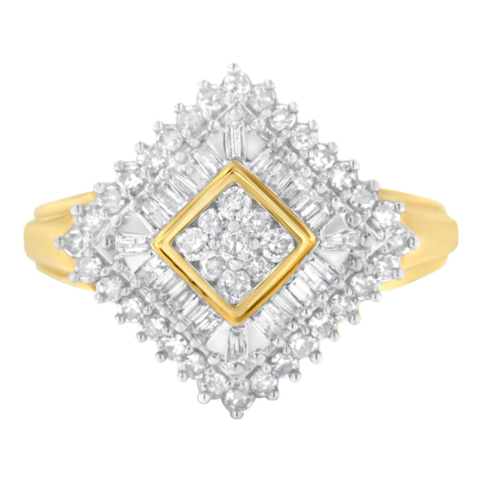 10K Yellow Gold Diamond Ballerina Ring (1 Cttw, I-J Color, I1-I2 Clarity) - Size 7 by Bids.com