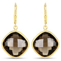 21.40 Carat Genuine Smoky Quartz .925 Sterling Silver Earrings by Bids.com