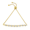 10K Yellow Gold over .925 Sterling Silver 1/10 Cttw Diamond Heart and X-Link 6â€-9â€ Adjustable Bolo Bracelet (H-I Color, I2-I3 Clarity) by Bids.com