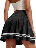 Vanessa Jane Striped Print Pleated Tennis Skirt Skort , Size Medium by Vanessa Jane