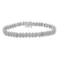.925 Sterling Silver 1.0 cttw Diamond "Arrow" Shape Tennis Link Bracelet (I-J Color, I3 Clarity) -7.25" by Bids.com