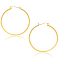 14k Yellow Gold Polished Hoop Earrings (40mm) by Bids.com