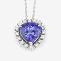 3.25 Carat Genuine Tanzanite and White Diamond 14K White Gold Pendant by Bids.com