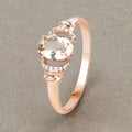 0.75 Carat Genuine Morganite and White Diamond 14K Rose Gold Ring by Bids.com