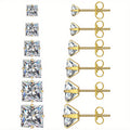 316 Stainless Steel Square Stud Earrings with Cubic Zirconia Accents by DailySale