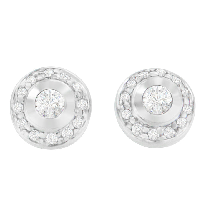 14K White Gold 1/3 cttw Round Cut Diamond Earrings (H-I, SI2-I1) by Bids.com