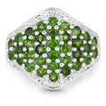 2.41 Carat Genuine Chrome Diopside and White Topaz .925 Sterling Silver Ring by Bids.com