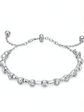 Inc Silver-Tone Crystal Beaded Slider Bracelet by Vanessa Jane