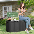 35 Gallon Outdoor Resin Storage Box – Black/Wood Grain by DailySale