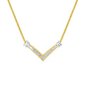 14K Yellow and White Gold 1/4 Cttw Princess Cut Diamond Channel-Set â€œVâ€ Shape 18" Pendant Necklace (H-I Color, SI2-I1 Clarity) by Bids.com