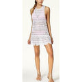 Miken Juniors Crochet Racerback Drop-Waist Dress Cover-Up, White, Size Small by Vanessa Jane