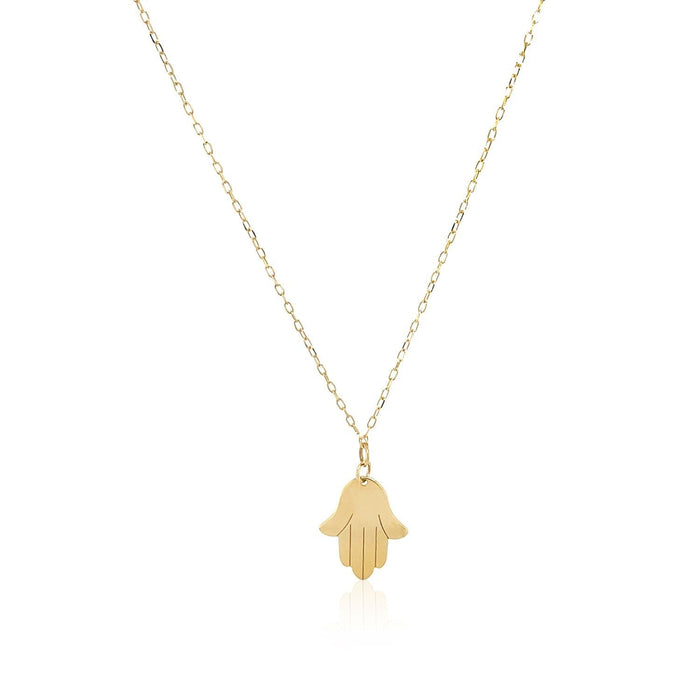 14K Yellow Gold Hand of Hamsa Necklace by Bids.com
