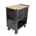 4 Drawers Multifunctional Tool Cart With Wheels And Wooden Top by DailySale