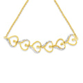 14K Yellow Gold Plated .925 Sterling Silver Diamond Accent Heart Link Bolo Bracelet by Bids.com