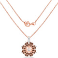 18K Rose Gold Plated 1.61 Carat Genuine Morganite, Smoky Quartz and White Zircon .925 Sterling Silver Pendant by Bids.com