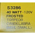 Satco S3286 40W 120V Frosted Torpedo Candelabra E12 Bulbs, 25 Count by Price Is Right Miami