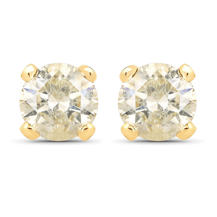 0.98 Carat Genuine LB Diamond 14K Yellow Gold Earrings by Bids.com