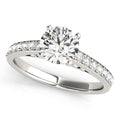 14k White Gold Single Row Prong Set Diamond Engagement Ring (1 3/8 cttw) by Bids.com