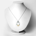 Round Green Emerald Prong Silver Mom Heart Pendant Necklace by Fine Color Jewels