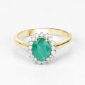1.39 Carat Genuine Zambian Emerald and White Diamond 10K Yellow Gold Ring by Bids.com