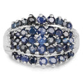 2.70 Carat Genuine Blue Sapphire .925 Sterling Silver Ring by Bids.com