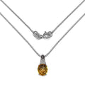 4.50 Carat Genuine Citrine, Champagne Diamond & White Diamond .925 Sterling Silver Pendant by Bids.com