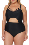 Jessica Simpson Women's Plus Size Cutout One-Piece Swimsuit by Vanessa Jane