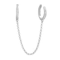CZ Diamond Chain Ear Cuff with Hoop Earring: Gold by Boutique 23