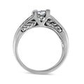 14K White Gold 1 1/4 Cttw Princess Cut Diamond Channel Set Engagement Ring (H-I Color, SI1-SI2 Clarity) - Ring Size 7 by Bids.com