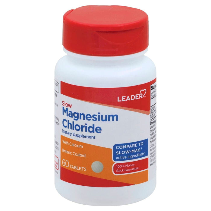 Leader Slow Magnesium Chloride with Calcium, 60 Coated Tablets by Pasteur Pharmacy
