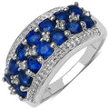 2.00 Carat Genuine Kyanite & White Topaz .925 Sterling Silver Ring by Bids.com
