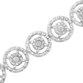 .925 Sterling Silver 1.0 Cttw Diamond Nested Circle Miracle Set Open Wheel 7" Fashion Link Bracelet (I-J Color, I3 Clarity) by Bids.com