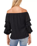 Vince Camuto Clip-Dot Off-the-Shoulder Top, Size Medium by Vanessa Jane