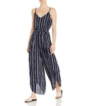 Aqua Womens Striped Wide-Leg Jumpsuit by Vanessa Jane