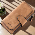 Vintage Faux Leather Long Wallet – Trifold Credit Card Holder with Snap & Zipper by DailySale
