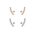 Curve CZ Diamond Screw Back Earrings: Yellow Gold by Boutique 23