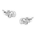 .925 Sterling Silver Round Cut Diamond Fashion Stud Earrings (0.10 cttw, I-J Color, I2-I3 Clarity) by Bids.com