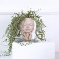 Face Flower Pot Head Planter Pot Succulent Planter Cute Closed Eyes by DailySale